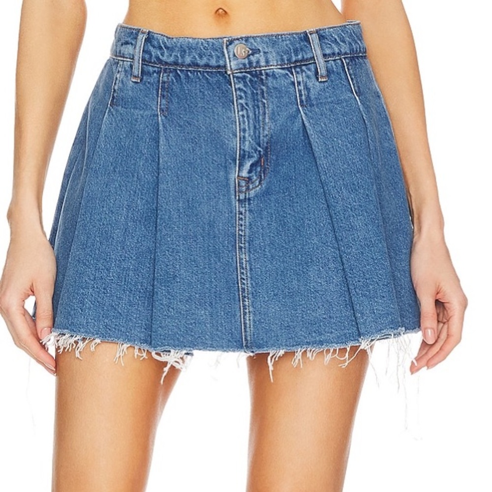 Lovers and Friends Angel Denim Pleated Mini Skirt NWOT XS